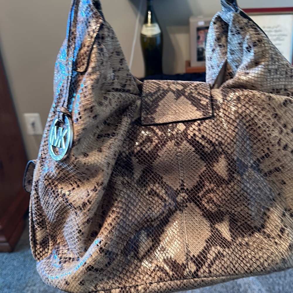 Micheal Kors Python Leather Barely Used Great Con… - image 3